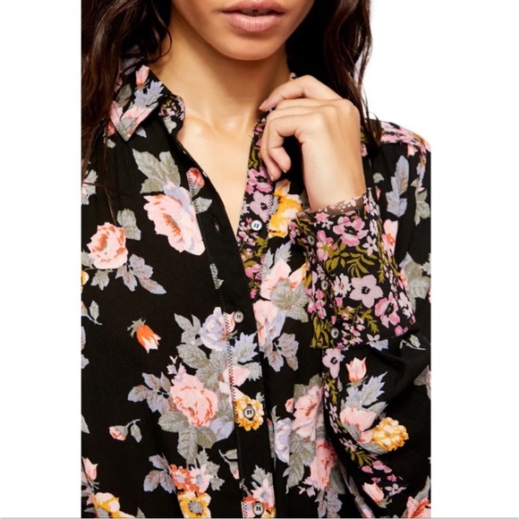 Free People Hold On To Me Printed Top Size XL - Picture 5 of 10